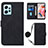 Leather Case Stands Flip Cover Holder YB1 for Xiaomi Redmi Note 12 4G Black