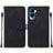 Leather Case Stands Flip Cover Holder YB2 for Huawei Honor 90 Lite 5G Black