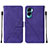 Leather Case Stands Flip Cover Holder YB2 for Huawei Honor 90 Lite 5G Purple