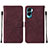 Leather Case Stands Flip Cover Holder YB2 for Huawei Honor 90 Lite 5G Red