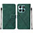 Leather Case Stands Flip Cover Holder YB2 for Huawei Honor X6a Green