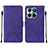 Leather Case Stands Flip Cover Holder YB2 for Huawei Honor X6a Purple