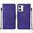 Leather Case Stands Flip Cover Holder YB2 for Motorola Moto G54 5G Purple