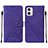 Leather Case Stands Flip Cover Holder YB2 for Motorola Moto G73 5G Purple