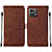 Leather Case Stands Flip Cover Holder YB2 for Motorola Moto G84 5G