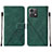 Leather Case Stands Flip Cover Holder YB2 for Motorola Moto G84 5G Green