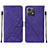 Leather Case Stands Flip Cover Holder YB2 for Motorola Moto G84 5G Purple