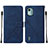 Leather Case Stands Flip Cover Holder YB2 for Nokia C12 Blue