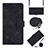 Leather Case Stands Flip Cover Holder YB2 for Nokia C200 Black