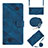 Leather Case Stands Flip Cover Holder YB2 for Nokia C200 Blue