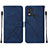 Leather Case Stands Flip Cover Holder YB2 for Nokia C22 Blue