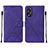Leather Case Stands Flip Cover Holder YB2 for Oppo A58 4G Purple