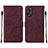 Leather Case Stands Flip Cover Holder YB2 for Oppo A58 4G Red