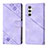 Leather Case Stands Flip Cover Holder YB2 for Samsung Galaxy A24 4G Purple