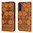 Leather Case Stands Flip Cover Holder YB2 for Samsung Galaxy Quantum4 5G Light Brown