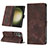 Leather Case Stands Flip Cover Holder YB2 for Samsung Galaxy S23 Ultra 5G