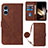 Leather Case Stands Flip Cover Holder YB2 for Sony Xperia 5 V Brown