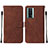 Leather Case Stands Flip Cover Holder YB2 for Xiaomi Poco F5 Pro 5G Brown