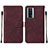 Leather Case Stands Flip Cover Holder YB2 for Xiaomi Poco F5 Pro 5G Red