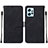 Leather Case Stands Flip Cover Holder YB2 for Xiaomi Redmi Note 12 4G Black