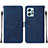 Leather Case Stands Flip Cover Holder YB2 for Xiaomi Redmi Note 12 4G Blue