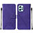 Leather Case Stands Flip Cover Holder YB2 for Xiaomi Redmi Note 12 4G Purple