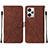 Leather Case Stands Flip Cover Holder YB2 for Xiaomi Redmi Note 12 Explorer Brown