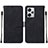 Leather Case Stands Flip Cover Holder YB2 for Xiaomi Redmi Note 12 Pro+ Plus 5G Black