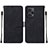 Leather Case Stands Flip Cover Holder YB2 for Xiaomi Redmi Note 12 Turbo 5G Black