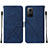 Leather Case Stands Flip Cover Holder YB2 for Xiaomi Redmi Note 12S Blue