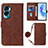 Leather Case Stands Flip Cover Holder YB3 for Huawei Honor 90 Lite 5G