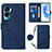 Leather Case Stands Flip Cover Holder YB3 for Huawei Honor 90 Lite 5G Blue