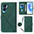 Leather Case Stands Flip Cover Holder YB3 for Huawei Honor 90 Lite 5G Green