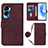 Leather Case Stands Flip Cover Holder YB3 for Huawei Honor 90 Lite 5G Red