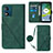 Leather Case Stands Flip Cover Holder YB3 for Motorola Moto E13 Green