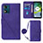 Leather Case Stands Flip Cover Holder YB3 for Motorola Moto E13 Purple