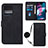 Leather Case Stands Flip Cover Holder YB3 for Motorola Moto Edge Plus (2023) 5G Black