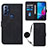 Leather Case Stands Flip Cover Holder YB3 for Motorola Moto G Play (2023) Black