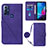 Leather Case Stands Flip Cover Holder YB3 for Motorola Moto G Play (2023) Purple