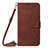 Leather Case Stands Flip Cover Holder YB3 for Motorola Moto G53y 5G Brown