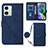 Leather Case Stands Flip Cover Holder YB3 for Motorola Moto G54 5G Blue