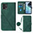 Leather Case Stands Flip Cover Holder YB3 for Motorola Moto G72 Green