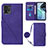 Leather Case Stands Flip Cover Holder YB3 for Motorola Moto G72 Purple