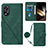 Leather Case Stands Flip Cover Holder YB3 for Oppo A18 Green