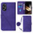 Leather Case Stands Flip Cover Holder YB3 for Oppo A58 4G Purple
