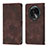 Leather Case Stands Flip Cover Holder YB3 for Oppo Find X6 Pro 5G Brown