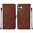 Leather Case Stands Flip Cover Holder YB3 for Samsung Galaxy A04 4G Brown