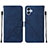 Leather Case Stands Flip Cover Holder YB3 for Samsung Galaxy A04E Blue