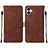 Leather Case Stands Flip Cover Holder YB3 for Samsung Galaxy A04E Brown