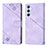 Leather Case Stands Flip Cover Holder YB3 for Samsung Galaxy Quantum4 5G Purple